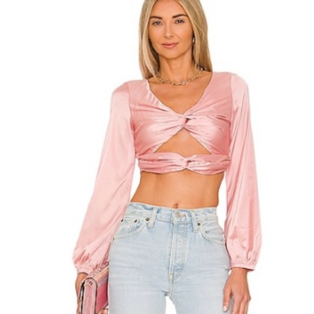 Chic Pink Satin Crop Top